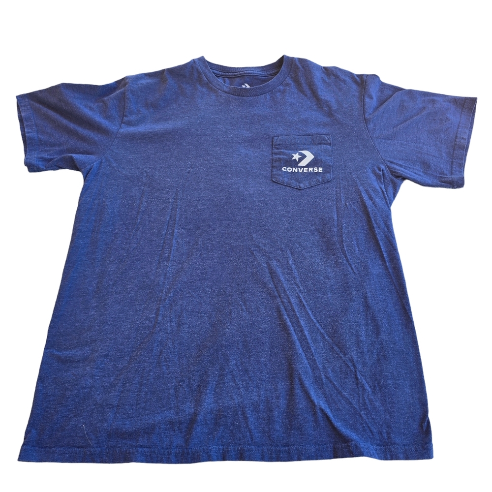 Blue Converse T-shirt with Logo on Pocket Size Lg